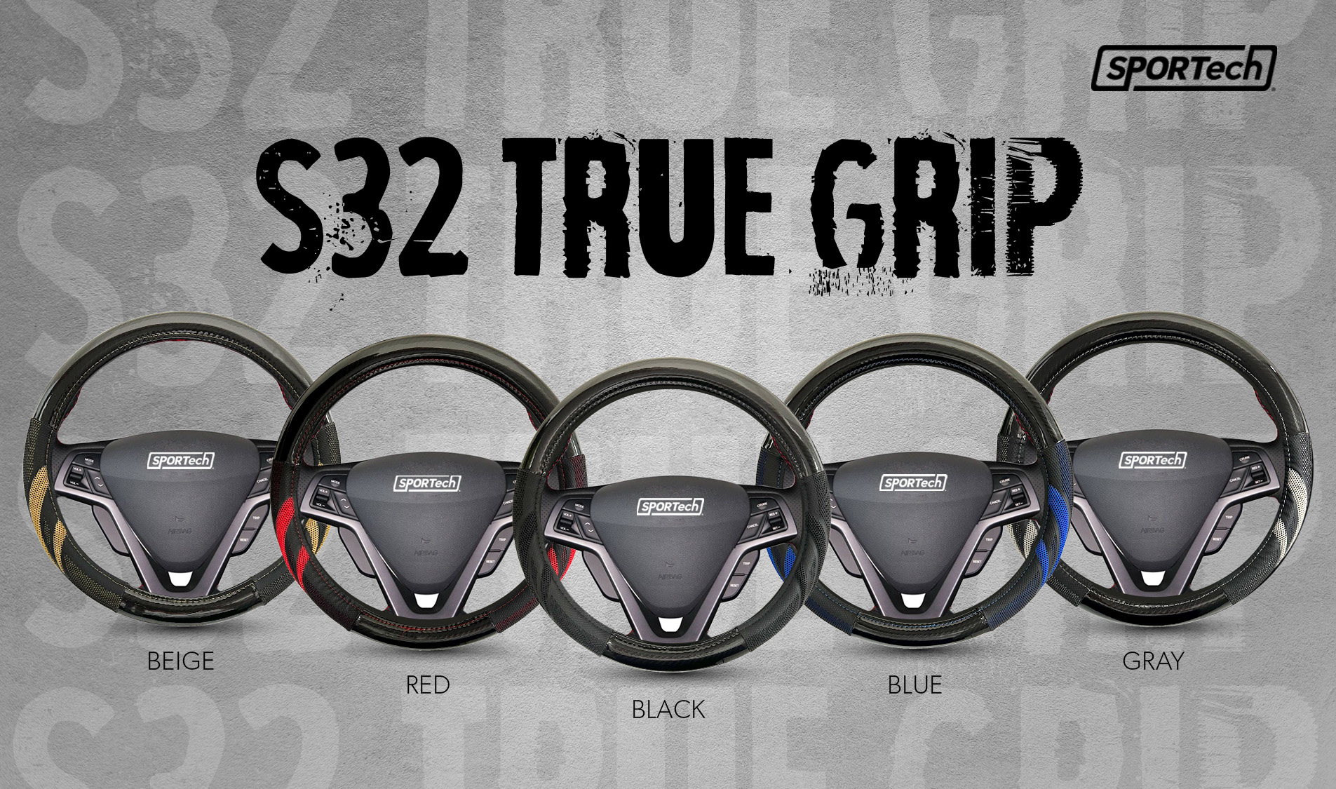 SPORTech Steering Wheel Cover - Anti-Slip Grip, Universal 15 Inch for ...