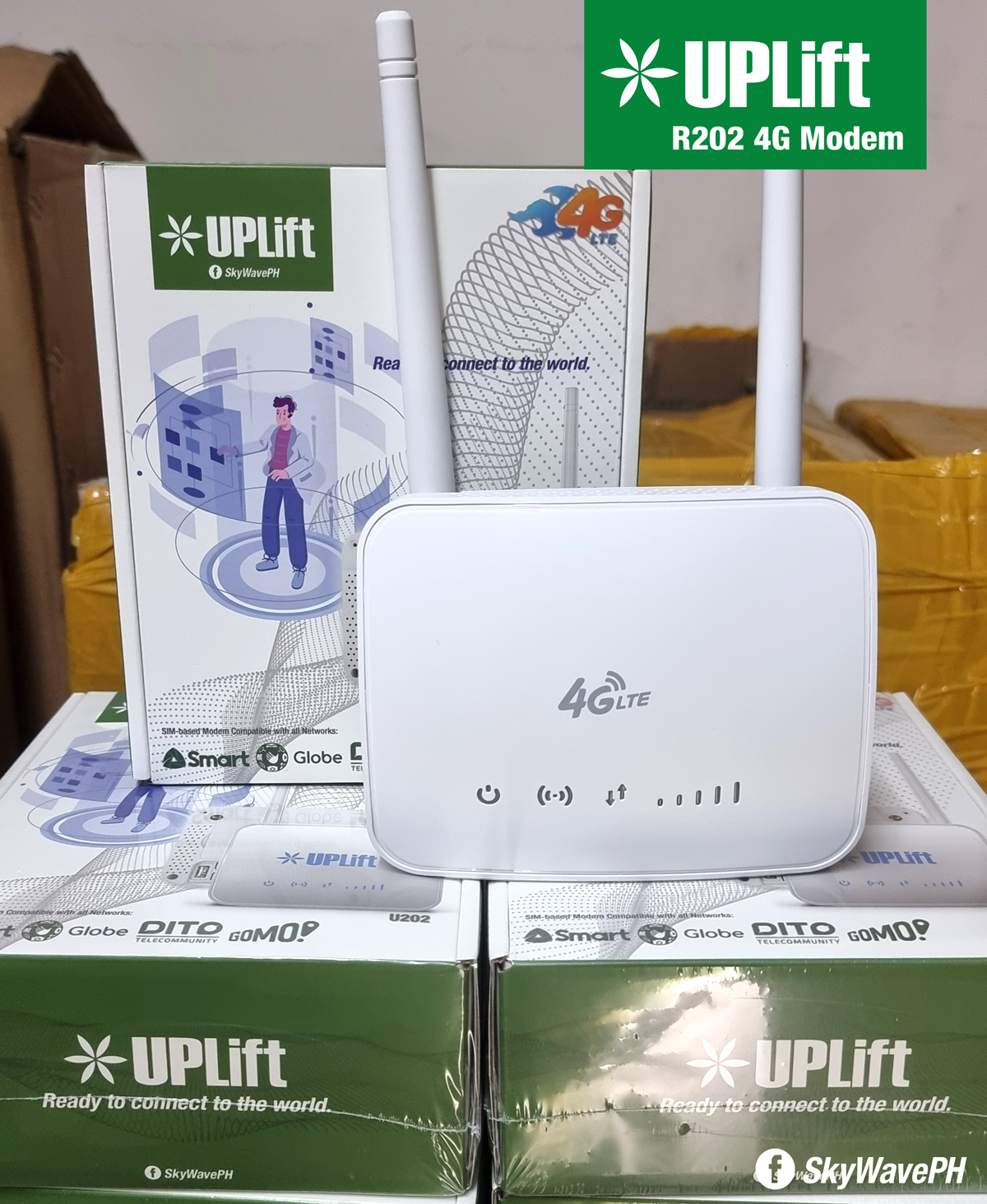 New! UPLift R202 4G CPE Wifi Modem SIM-Based for All Networks with Band ...