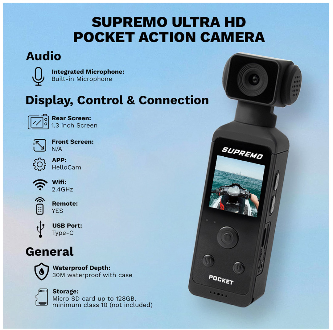 Supremo Ultra HD Pocket Action Camera Shopee Philippines