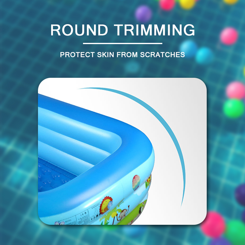 Inflatable Swimming Pool For Kids Rectangular Random Pattern Air Pump ...
