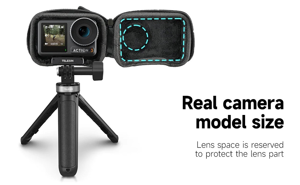 Telesin Protective Bag Portable EVA Pouch Carrying Case For DJI Osmo Action 5pro/4/3 - Gear Time