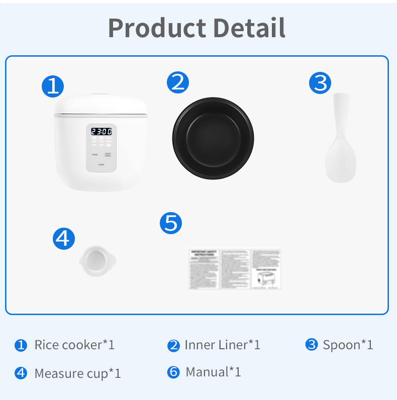 Simplus Rice Cooker 2L Capacity Non Stick With 9 Cooking Programs LED ...