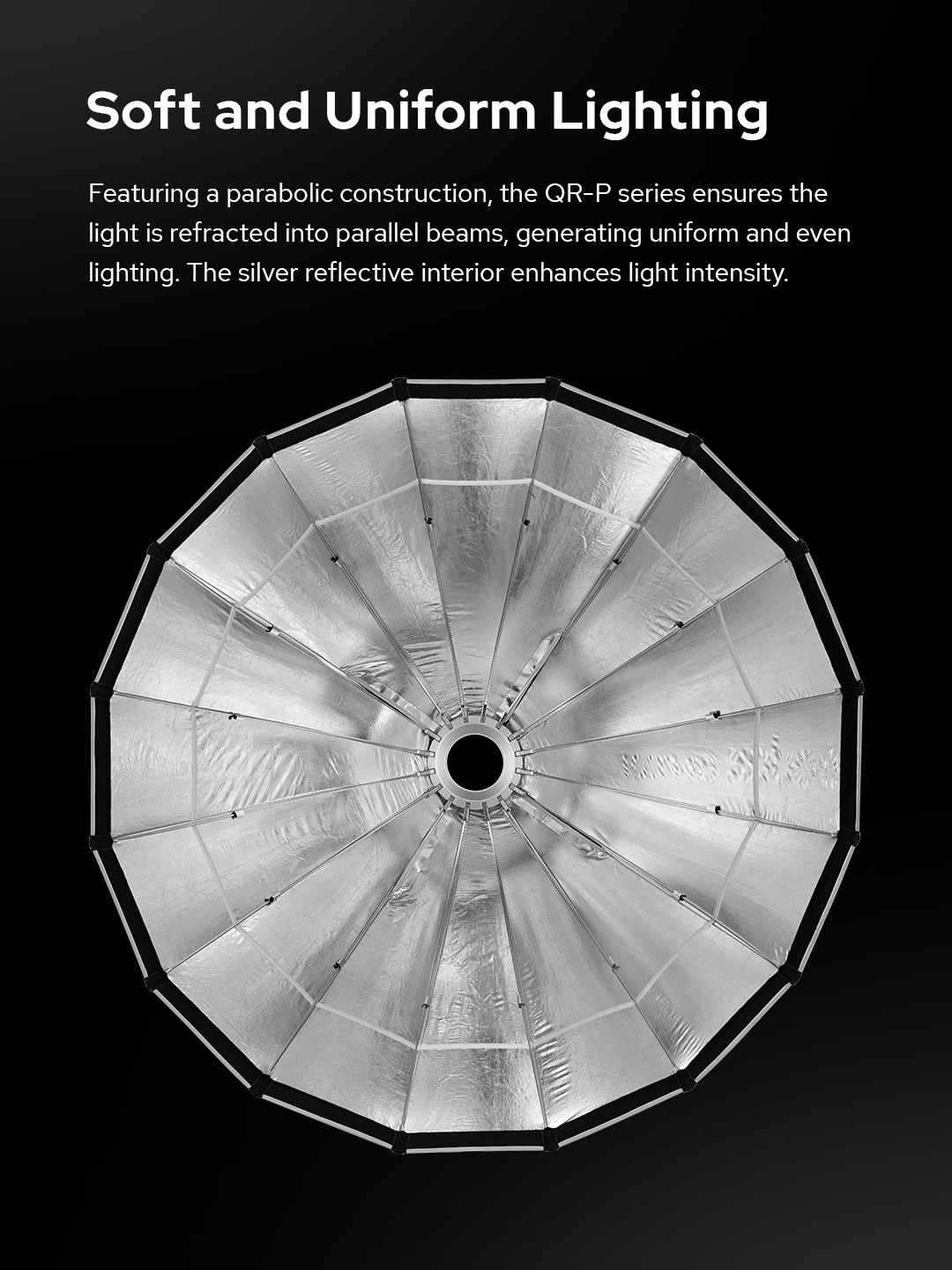 Softbox Parabolico Godox QR-P150T 150cm - Per Flash Bowens, Argento, Sgancio Rapido - Foto 2