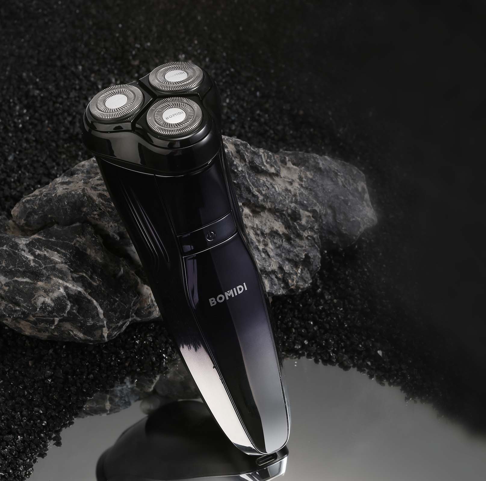 BOMIDI Electric Rechargeable Shaver and Trimmer with 3D Rotating Razors ...