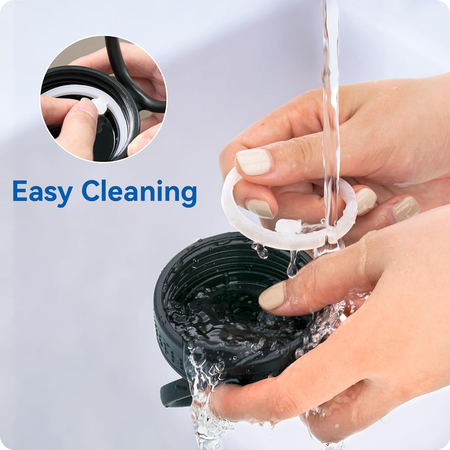 View of Mr Ric Spout Lid Accessories Wave Rubber for Wide Mouth Water Bottles ...
