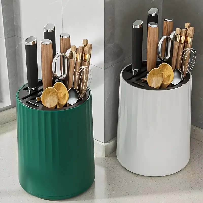 Multifunctional kitchen knife holder 360 degree rotating chopstick cage ...