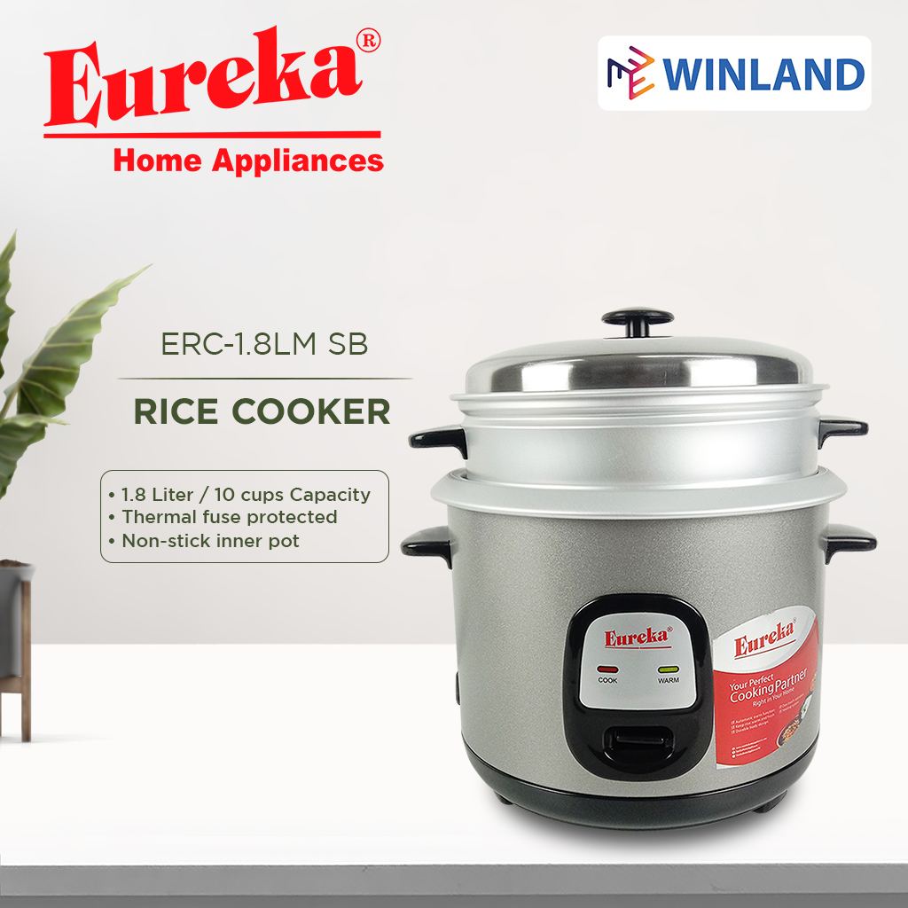 Eureka by Winland Rice Cooker 1.8 Liter / 10 cups w/ Keep Warm System ...