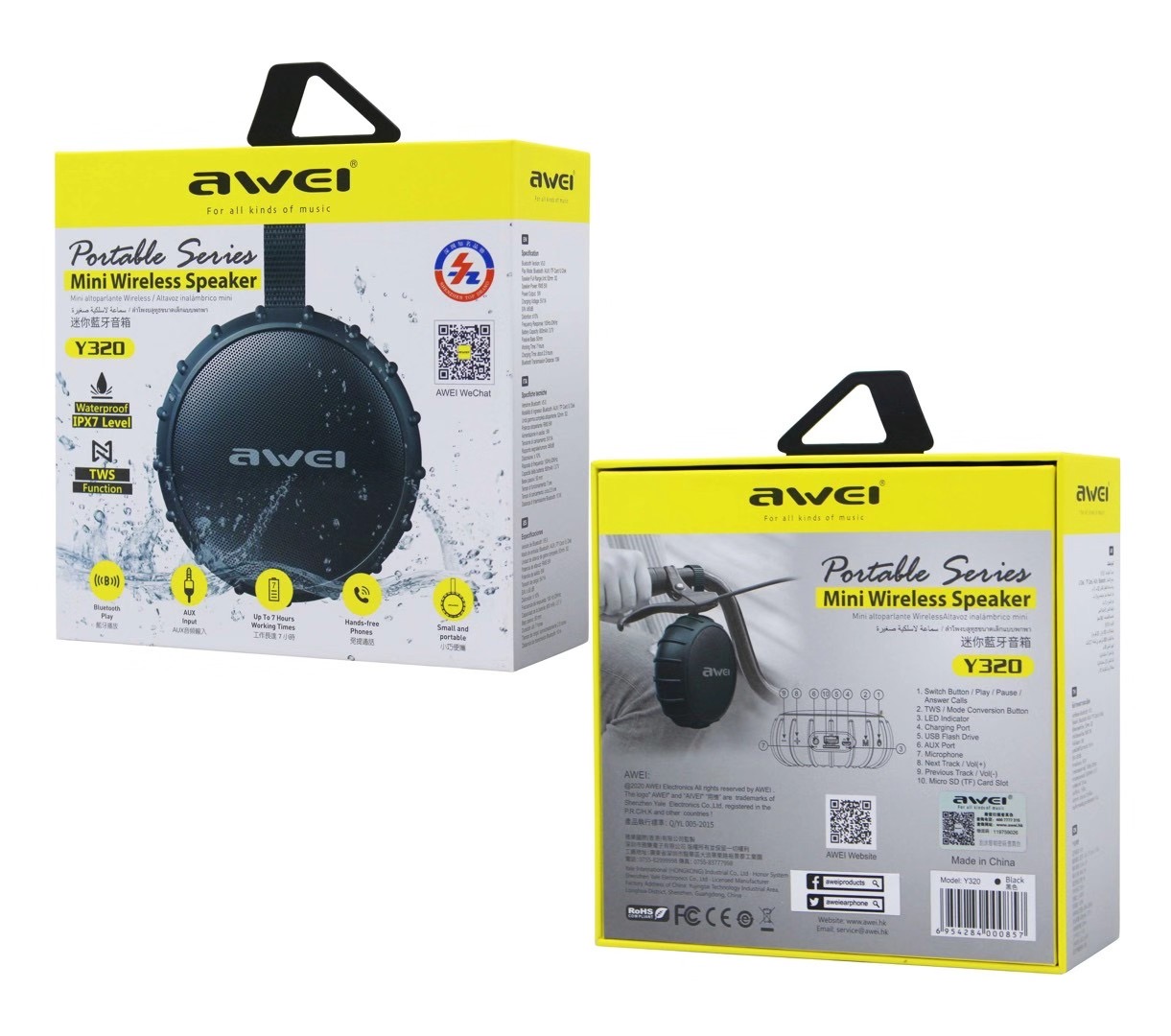 Awei Y320 TWS Function Portable Mini Bluetooth Wireless Speaker ...