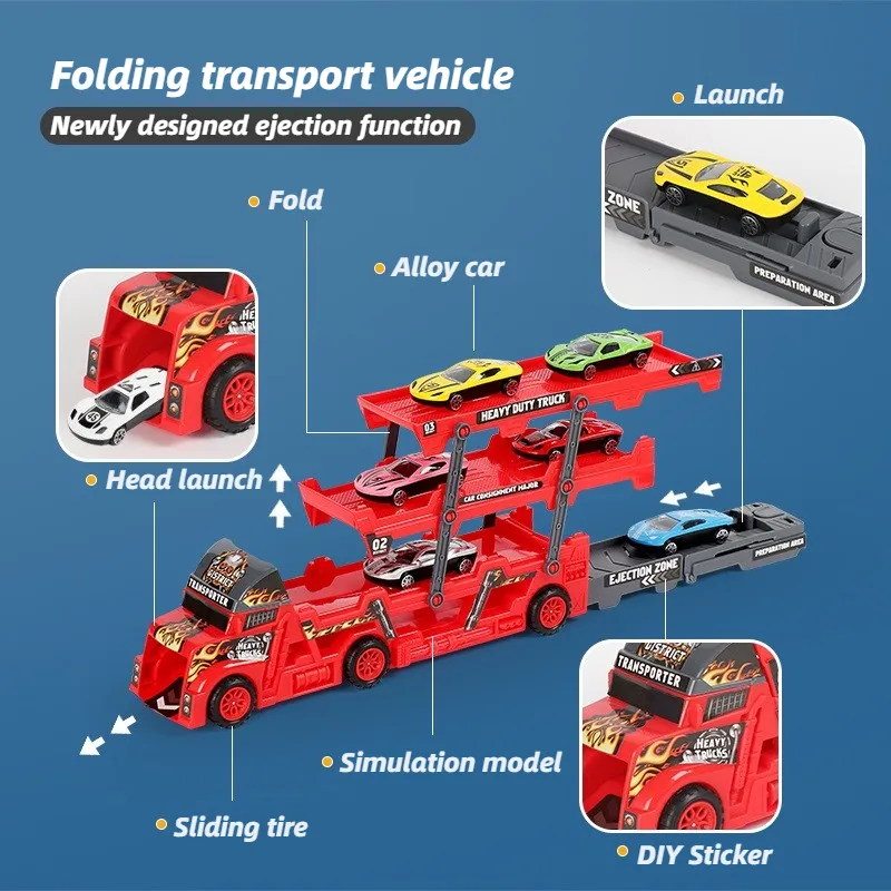 New Folding Race Car Storage Container Truck Carry Case Toy Vehicles ...
