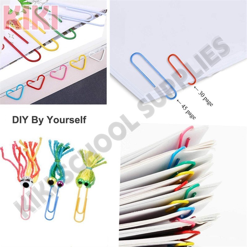 KK 160PCS Paper Clip Set Bookmark Color Binding Pin Colorful Paper ...