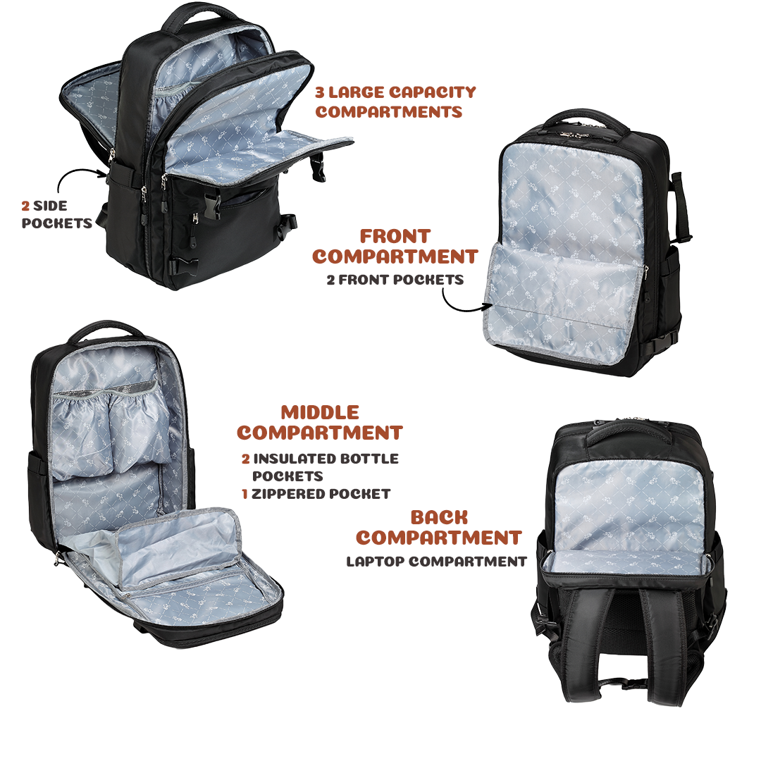 Colorland Smart all-in-one Diaper Backpack (BP242-A/Black) | Shopee ...