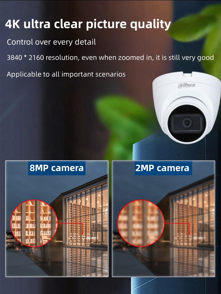 thumbnail image 2 of Dahua 8MP Wizsense Turret IP Camera IPC-HDW2841TM-S OEM PoE Built-in Mic H.265 2 of 6