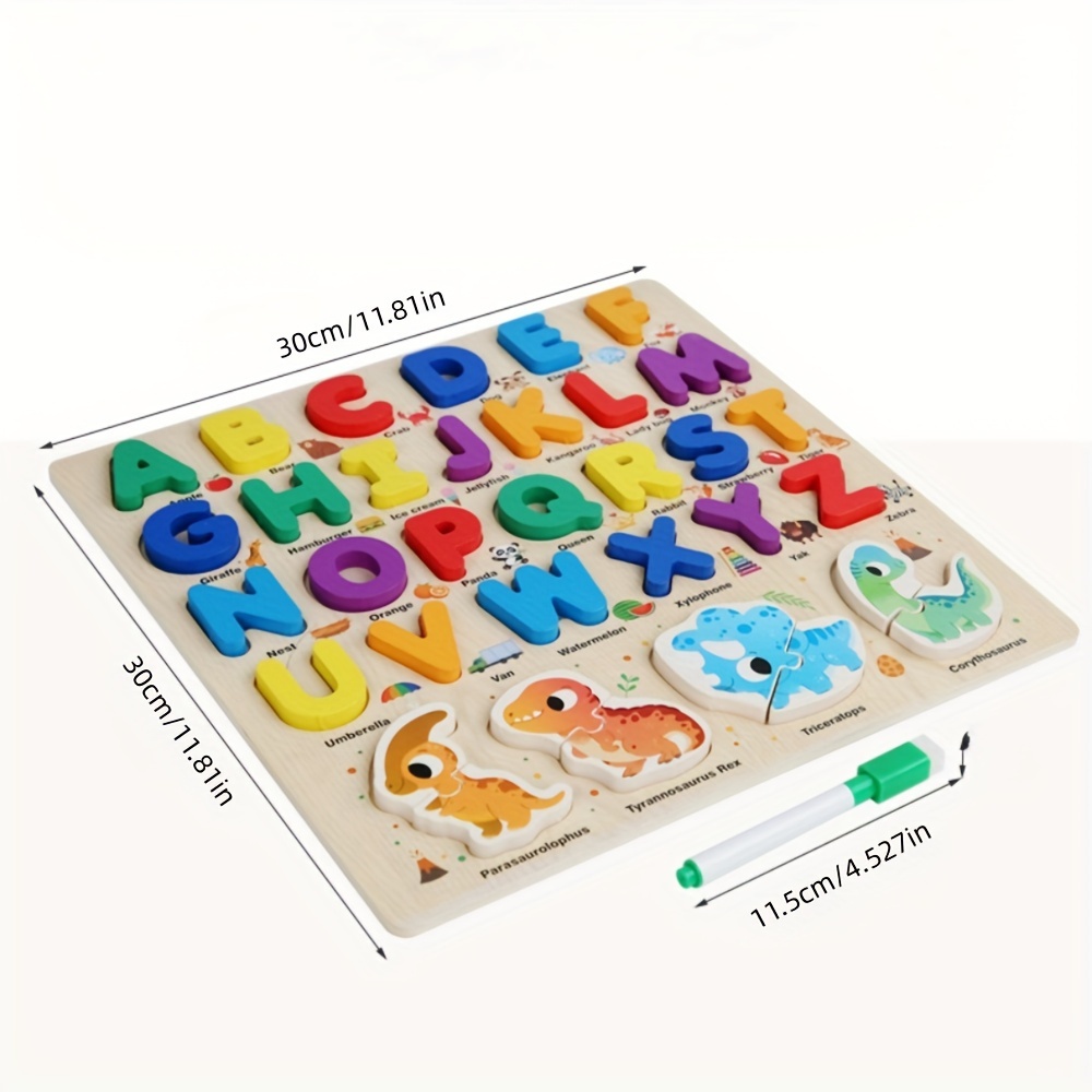3 In 1 Wooden Puzzles Toys For Kids, Montessori Preschool Educational ...
