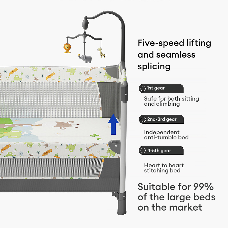 【10% Coupon】2 Layer Foldable Crib for Baby With Toys Portable Baby Crib ...