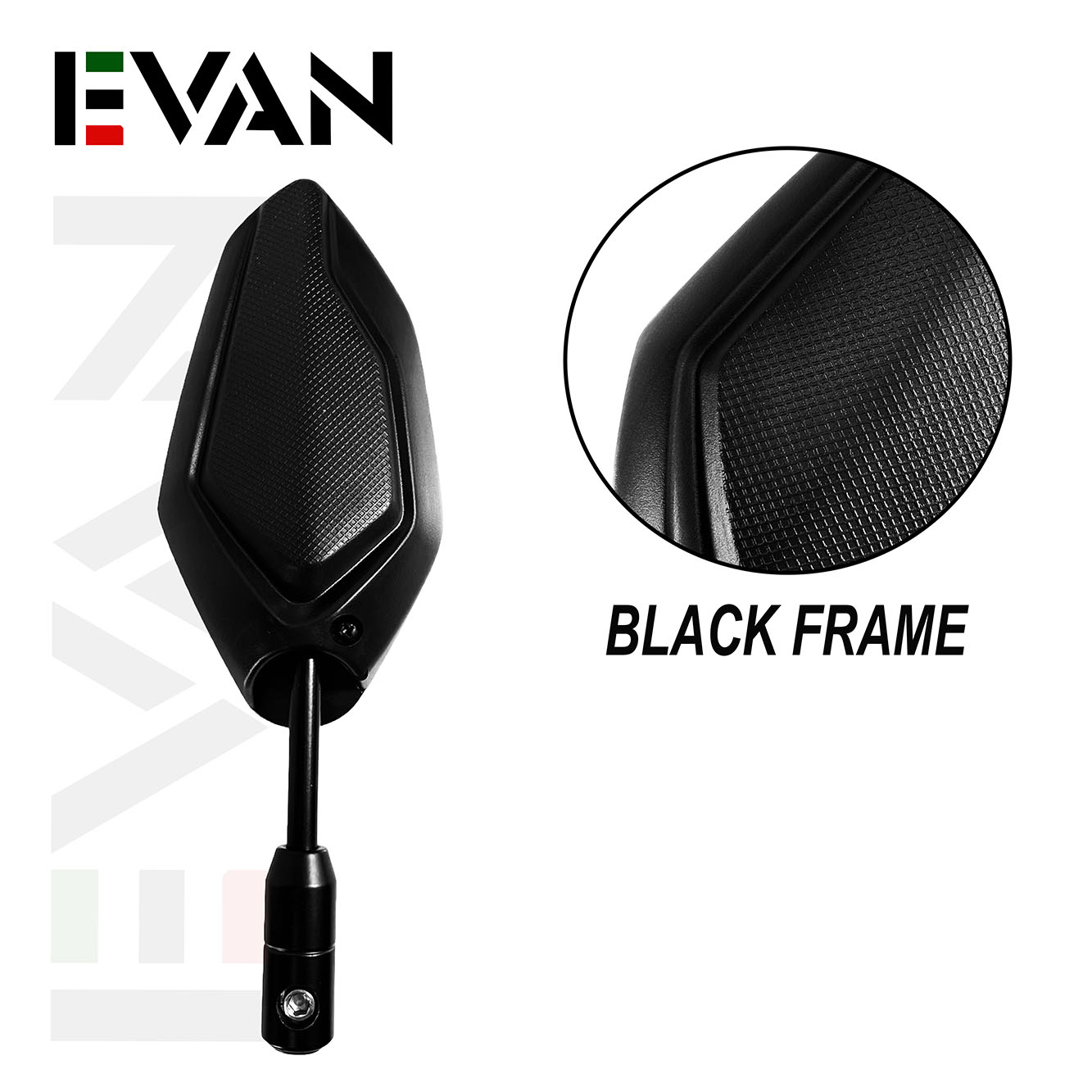 EVAN.SHOP MOTOSPEED BLACK UNIVERSAL SIDE MIRROR WITH BOLTS AND NUTS ...