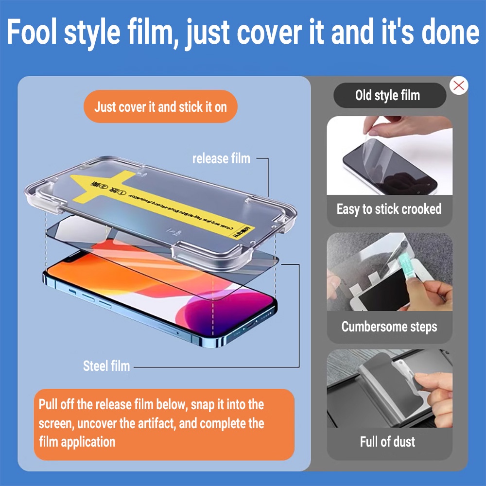 Easy install HD/Privacy Tempered glass screen protector IPHONE 11 12 13