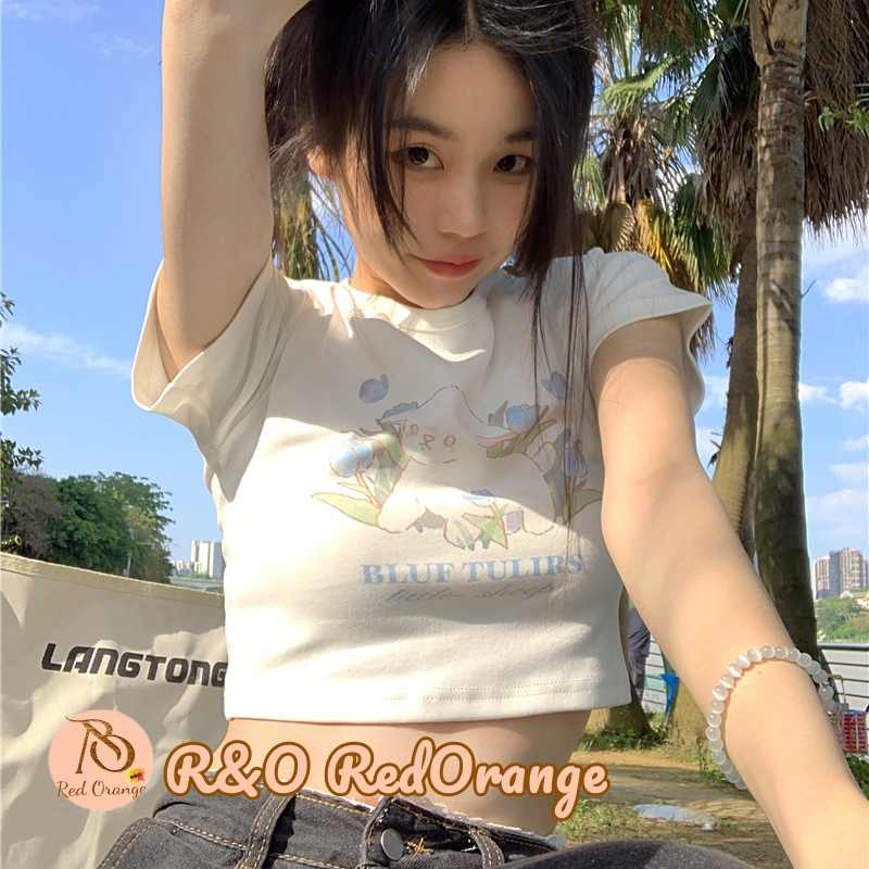 Pleats  summer new tie-dye semi-turtleneck short-sleeved T-shirt women's slim temperament short versatile top