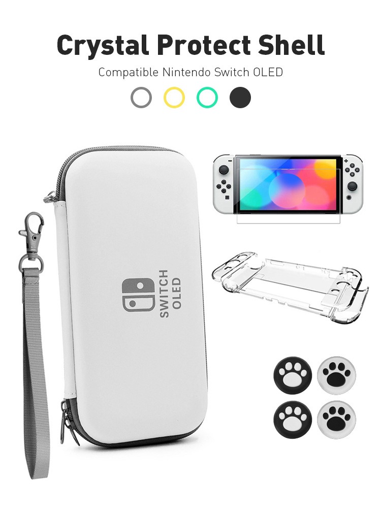 Nintendo Switch OLED Storage Carry Bag Accessories Kit PC Clear Cover ...