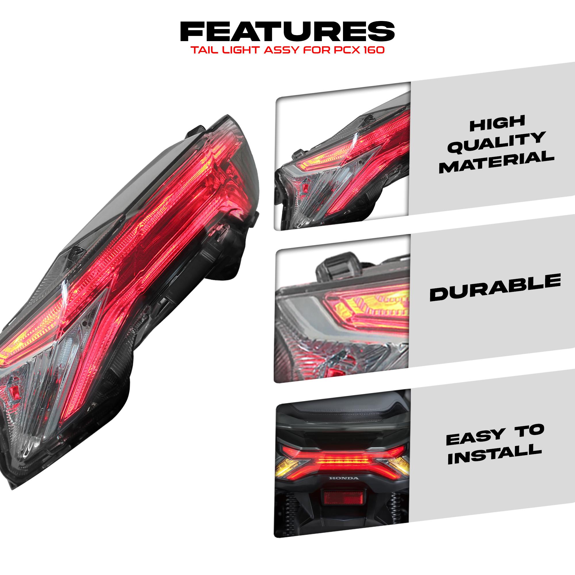 PHILED PCX 160 TAIL LIGHT ASSY REAR TAIL STOP LAMP CLEAR LENS BRAKE ...