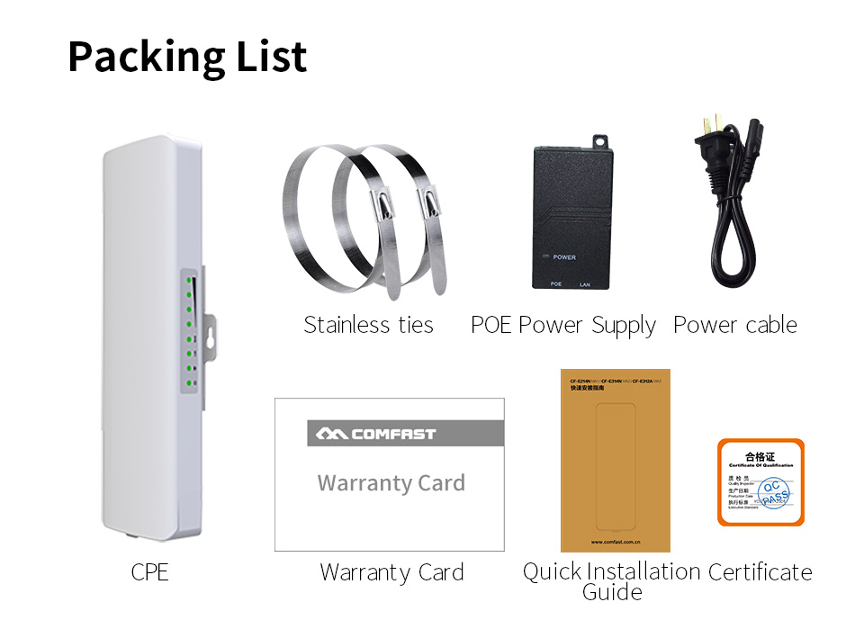 COMFAST CF-E314N V2 300Mbps Wireless Outdoor CPE Bridge 2.4Ghz Dual ...