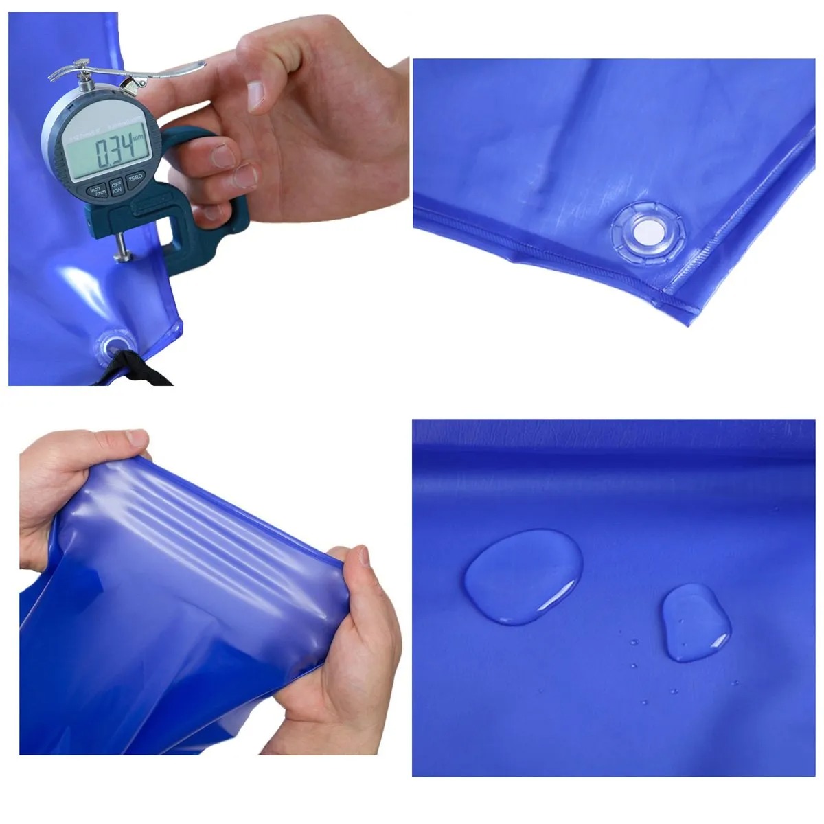 Blue/White Waterproof Apron Oil Resistant Smock PVC Industrial Acid and ...