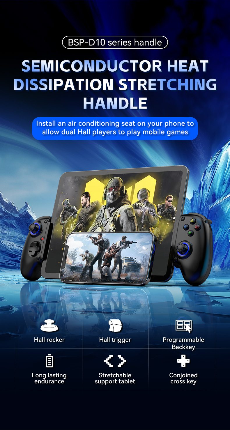 D10 Wireless Bluetooth Gaming Controller w/ Accurate Drifting E-sport ...