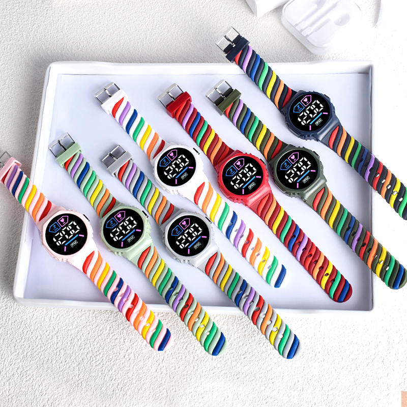 Led Screen Fashion Watch Rainbow Colorful For Men And Women Unisex ...