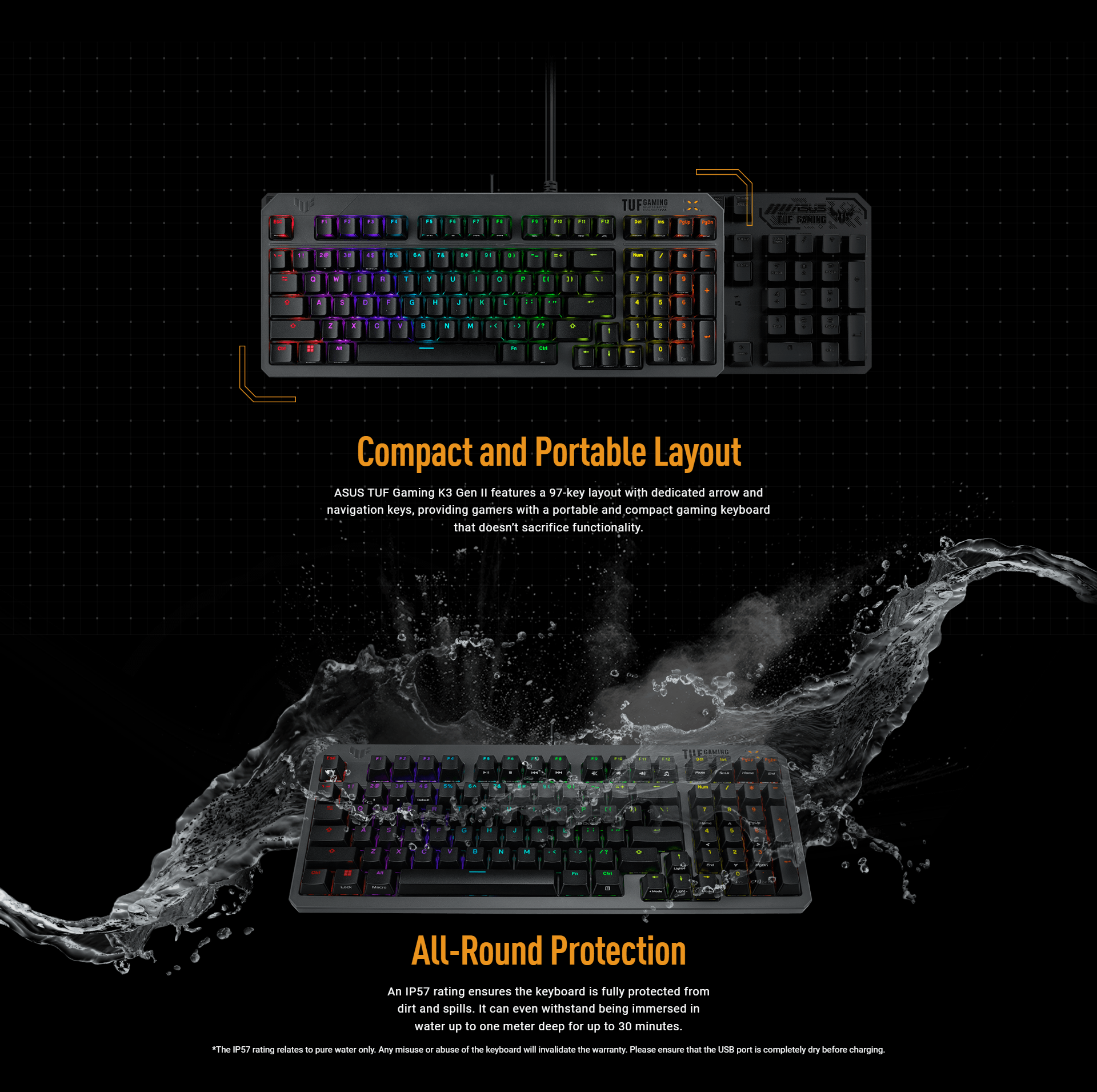 Asus TUF K3 Gen II RA07 97-Key Layout Optical-Mechanical RGB Switch ...