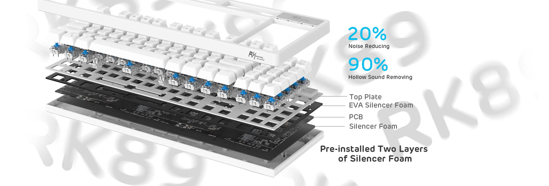 Royal Kludge RK89 Tri-Mode RGB 89 Keys Hot Swappable Mechanical ...