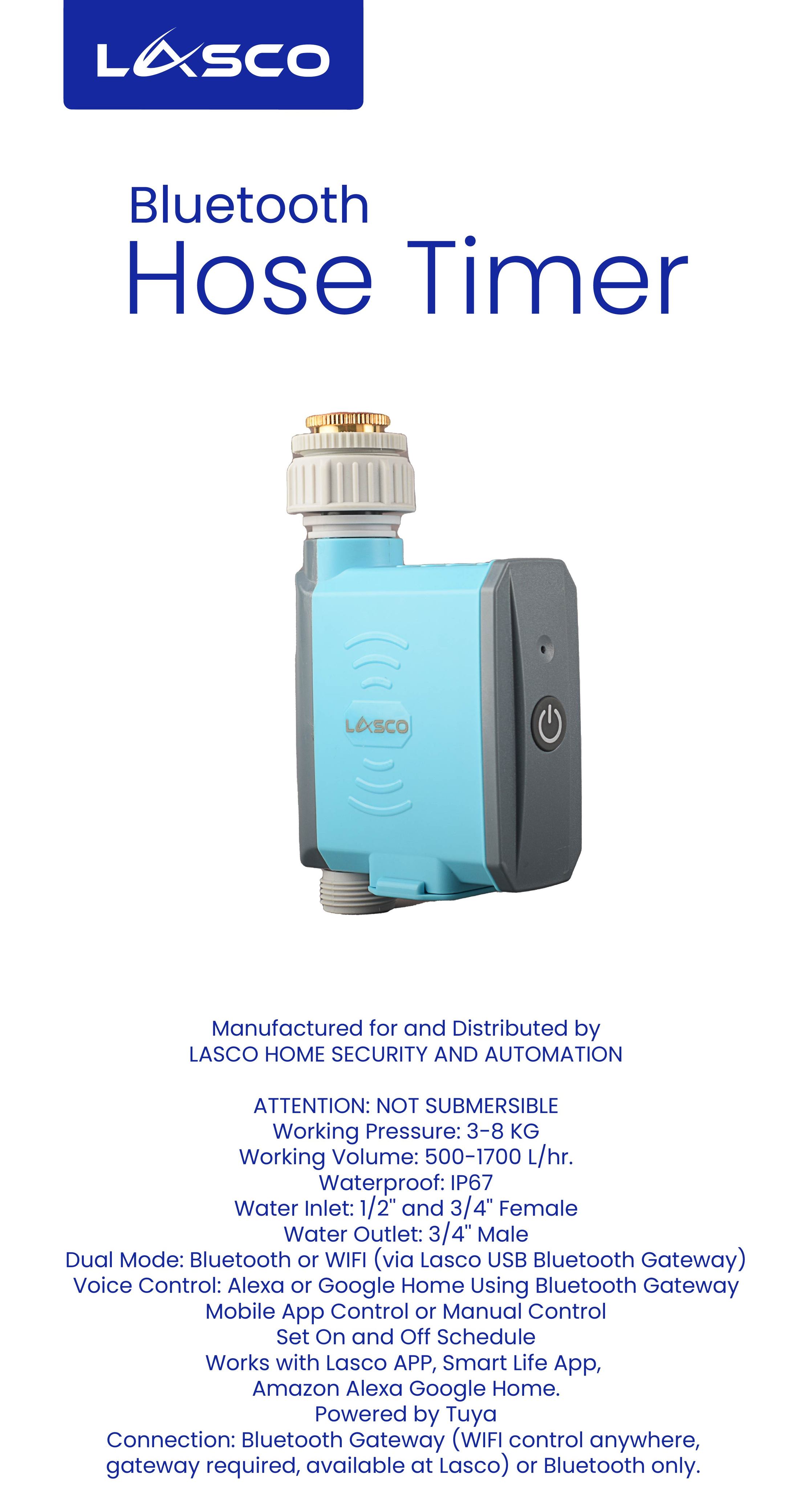 Lasco Bluetooth Water Hose Timer Select with or without Bluetooth