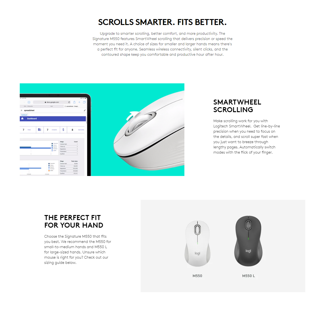 Logitech Mouse Signature M550 Silent Wireless USB Mouse PC | Mac ...