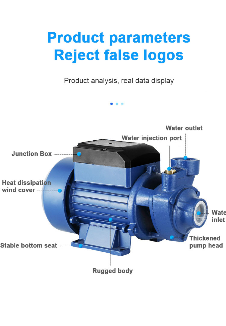 Electric Water Pump Motor 0.5HP 1/2HP Booster Jet Pump Peripheral