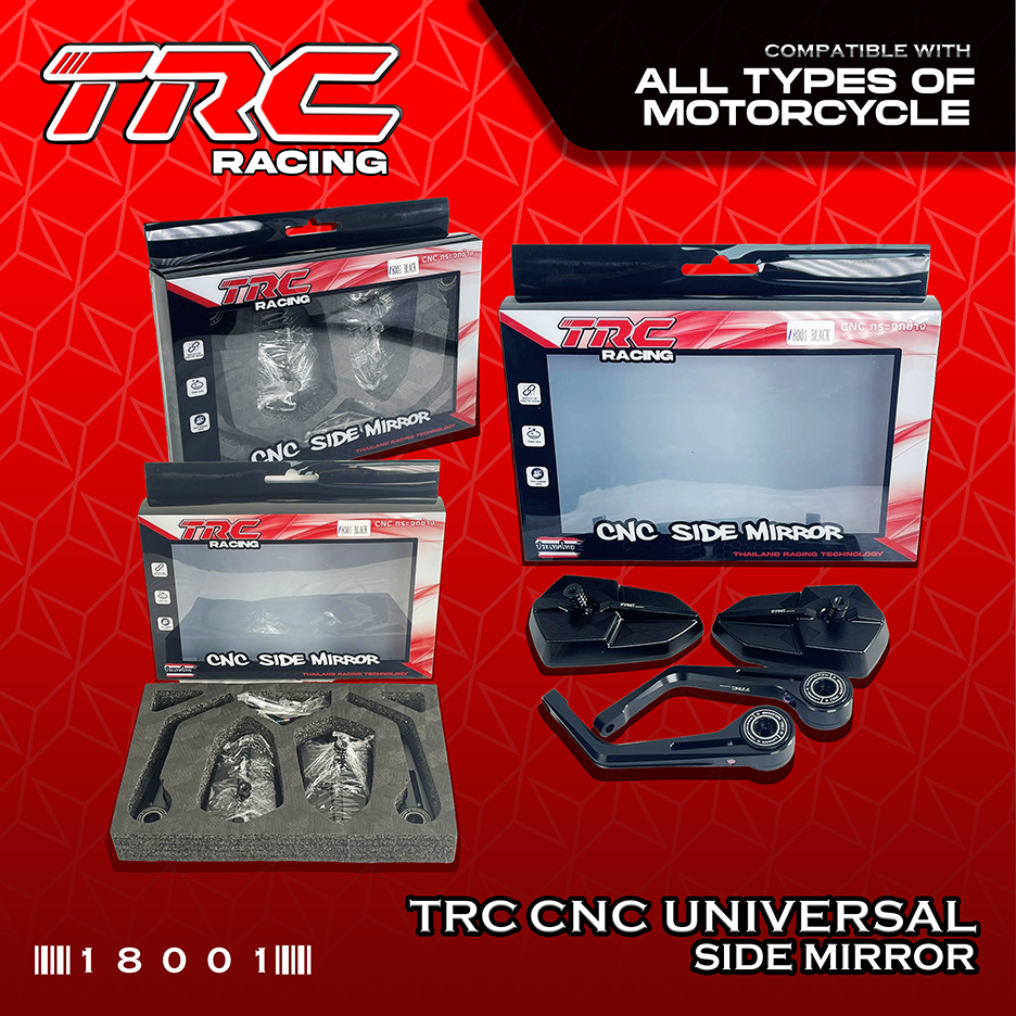 TRC Racing Universal Bar End Side Mirror CNC LTO APPROVED 18001