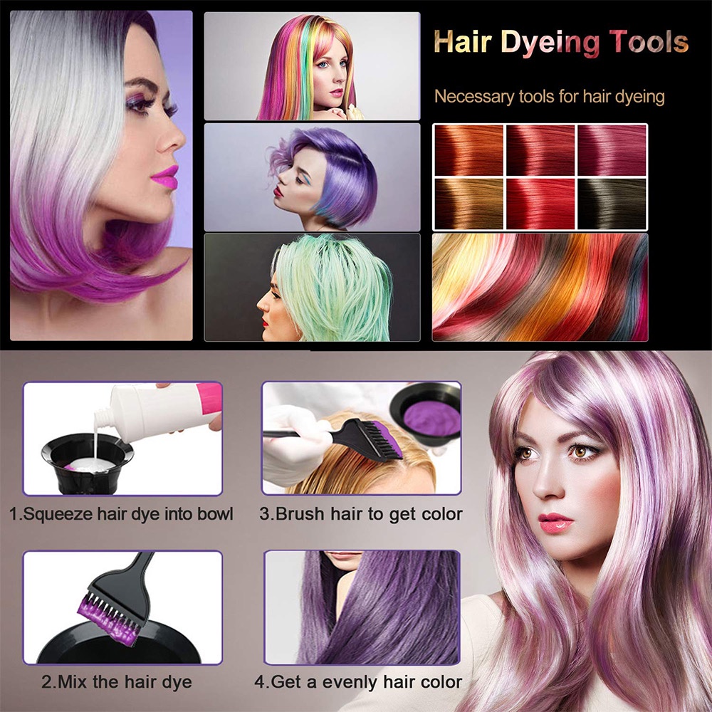 22/9pcs Hair Dye Coloring Kit Hair Tinting Bowl Brush, Ear Cover ...