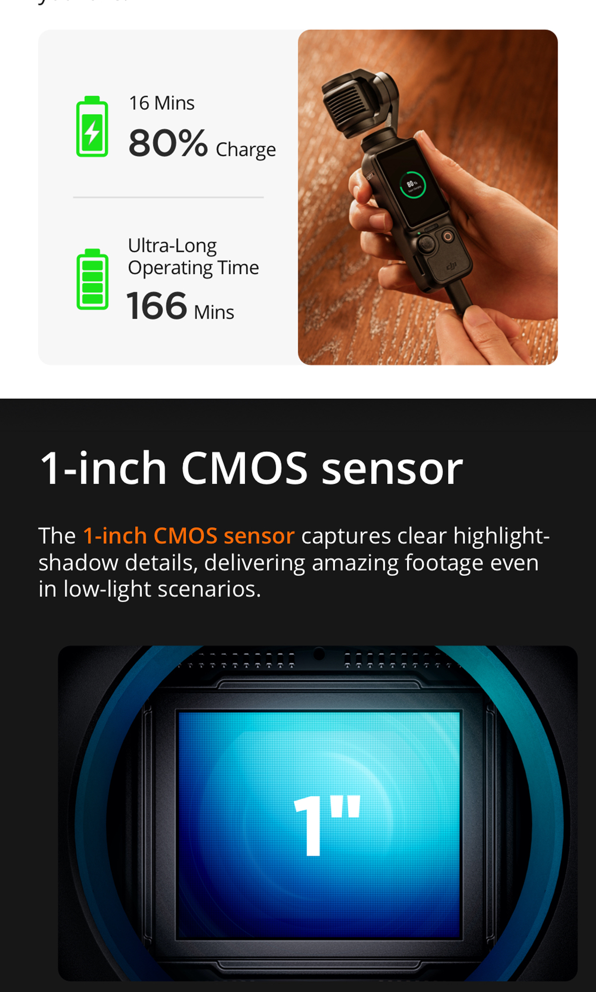 DJI Osmo Pocket 3 - Handheld 1-Inch CMOS & 4K/120fps | 2-Inch Rotatable ...