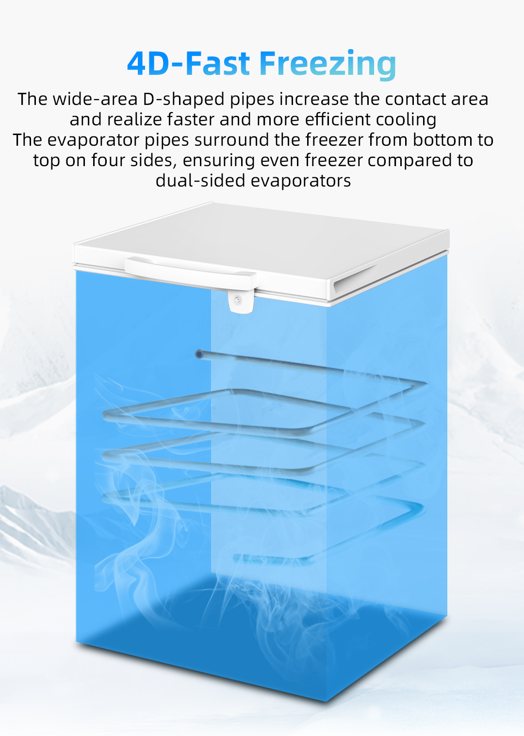 CHiQ 5 cu.ft Chest Freezer CCF05DW Direct Cool, 4D Cooling refrigerator ...