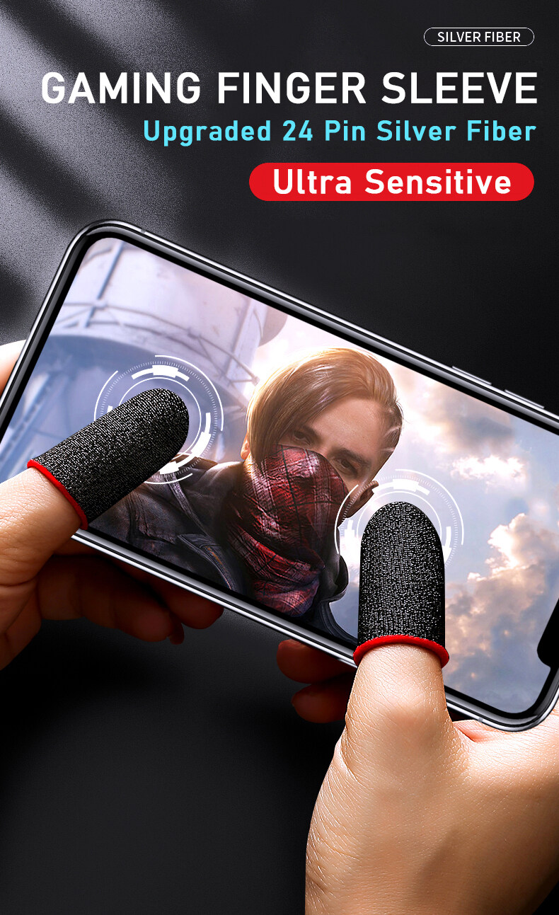 Gaming Finger Sleeve，1Pair Gamers Sweatproof Gloves Mobile Finger Cots ...