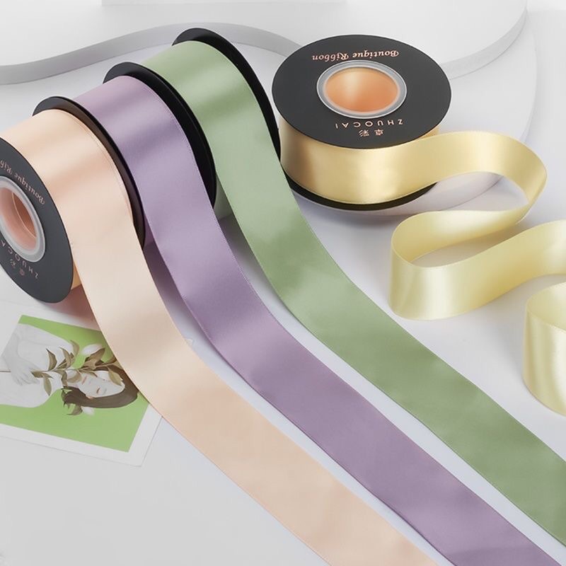 6mm (25 yards/roll) Satin Ribbon Roll Gift Packaging Ribbon Flower ...