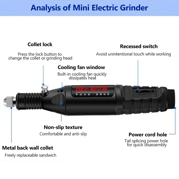 Mini Angle Grinder Adjustable Speed Polishing Engraving Derusting ...