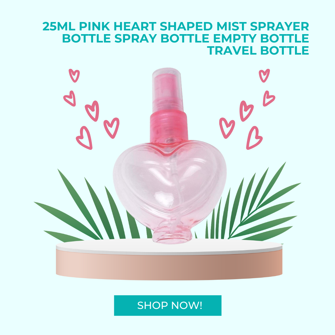 Groovy 25ml Pink Heart Shaped Mist Sprayer Bottle | Spray Bottle ...
