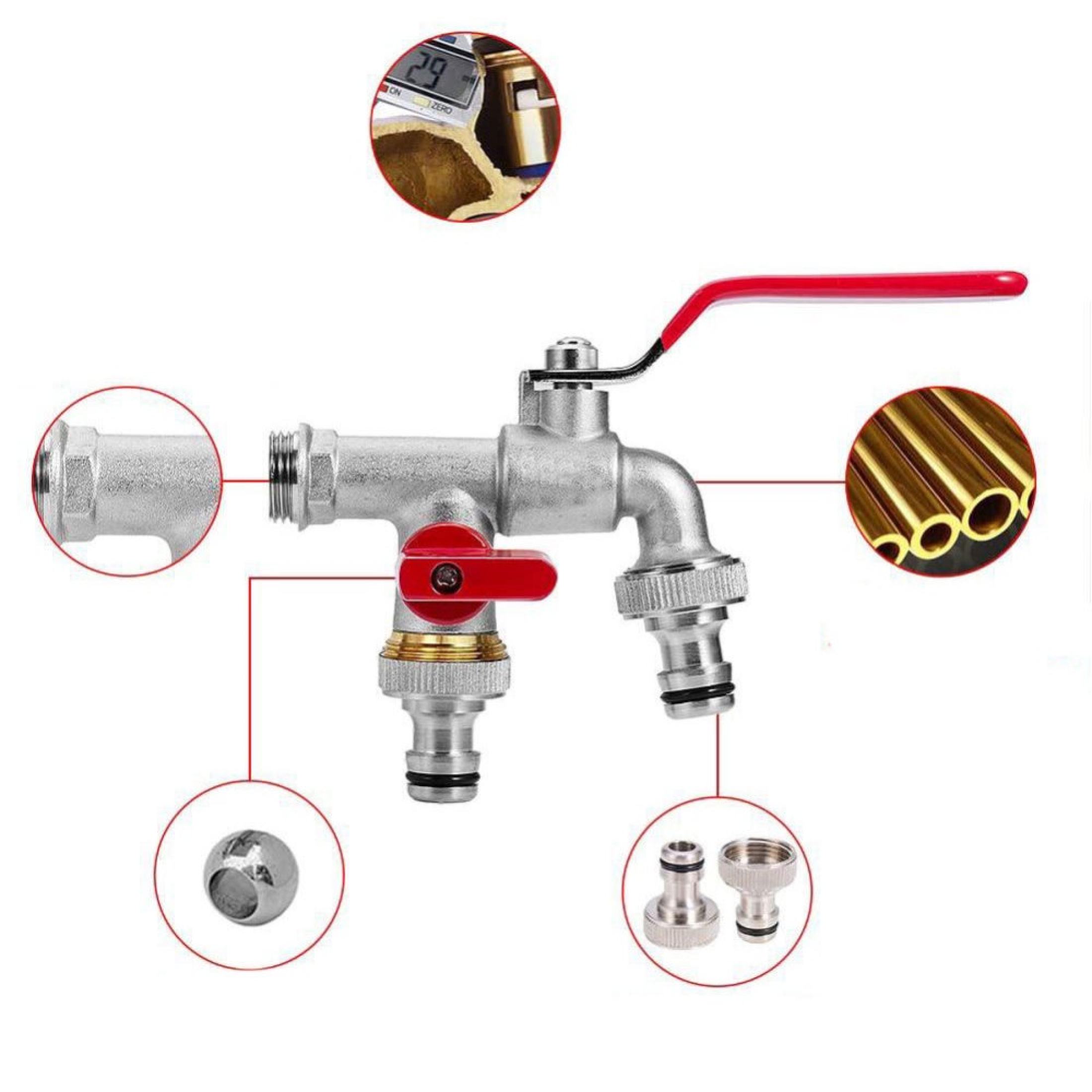 Faucet Brass Threaded Connection Durable High-temperature Resistant ...