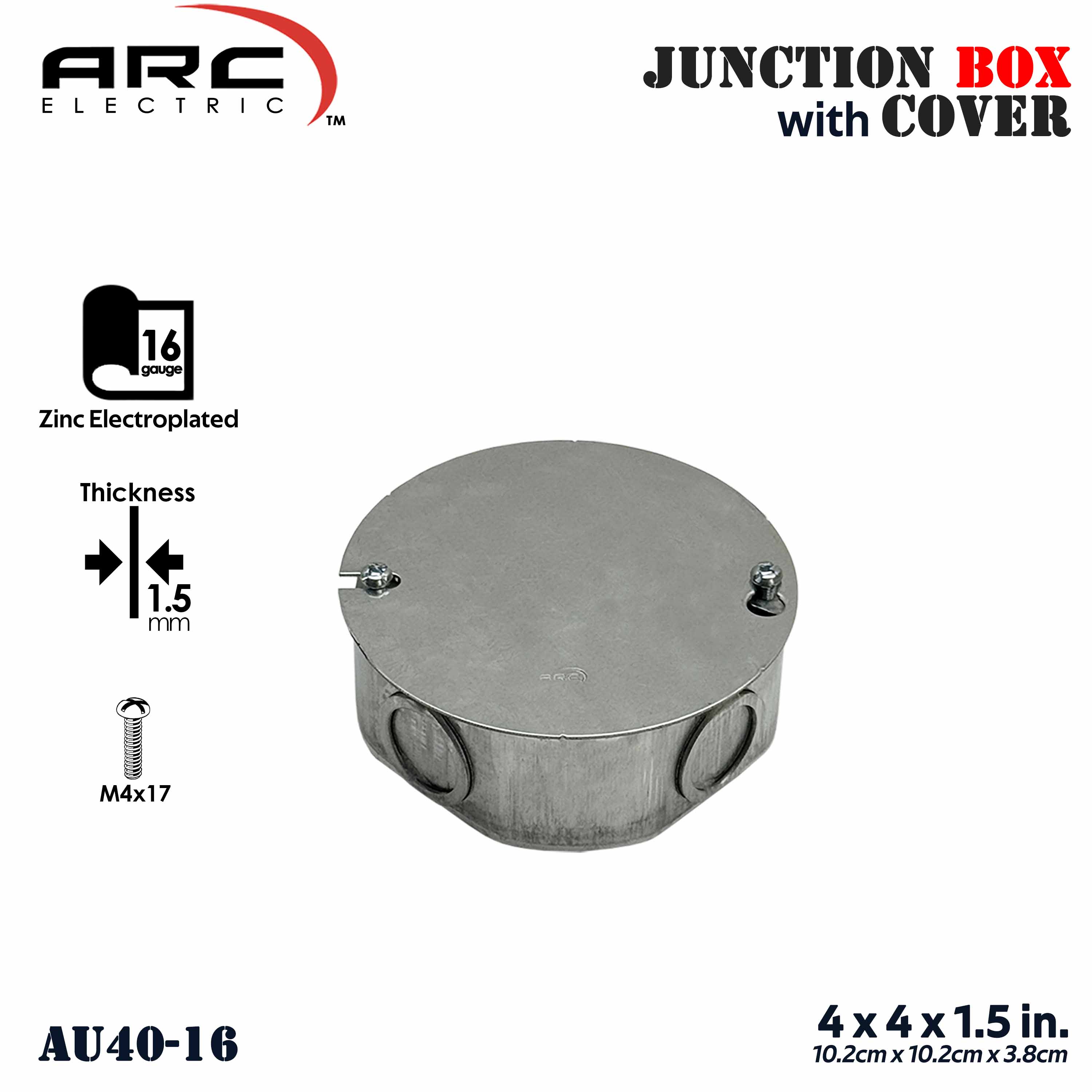 ARC Electrical Utility Junction Box Deep-Type 1/2" & 3/4" Knockout Hole ...
