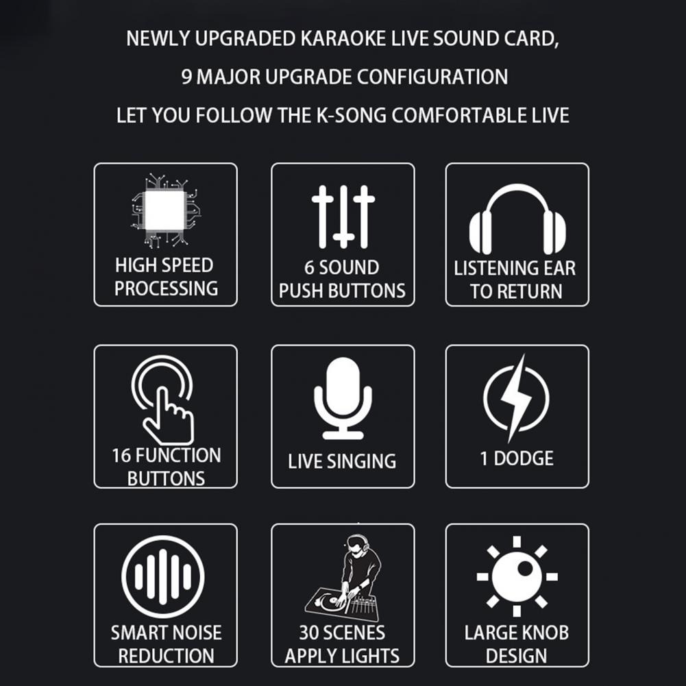 V8s Sound Card Live Singing Equipment Audio Mixer Streaming Bluetooth ...