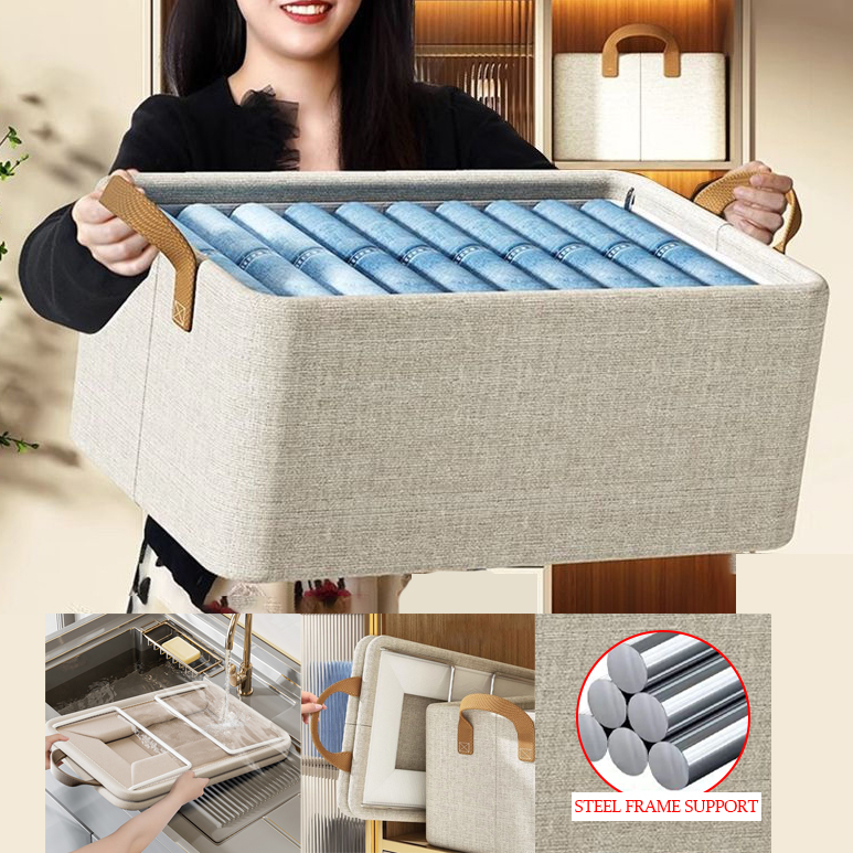 Large Iron Rack Foldable Drawer Clothes Storage Box Waterproof Wear ...
