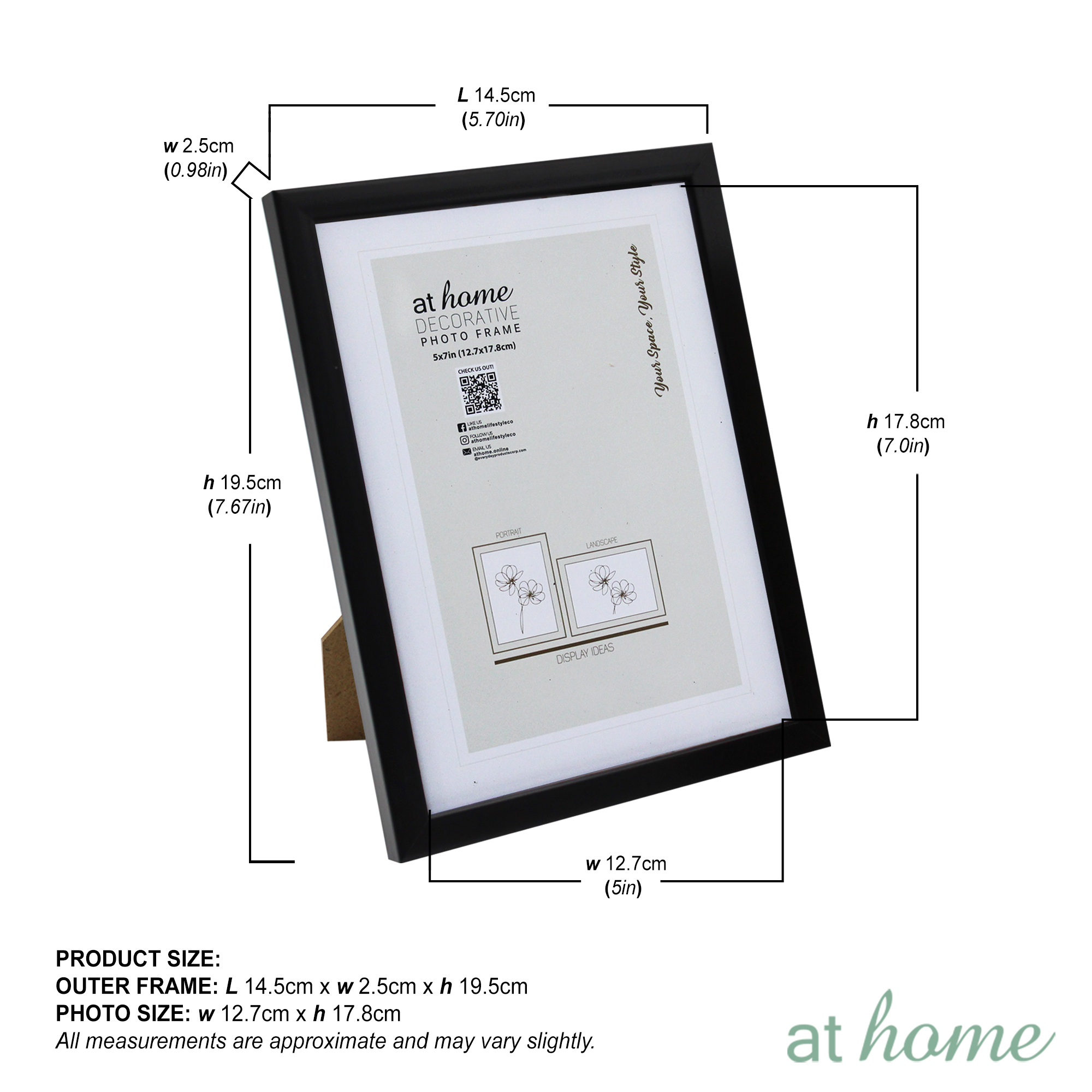 [BUY 1 GET 1] AT HOME Frames Essential Jane Picture Frame Photo Display ...