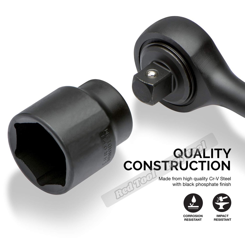 COD 1/2 inch drive metric impact socket kit, 26PCS metric size 8-32MM ...