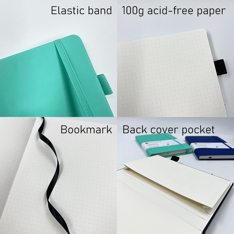 100GSM Bullet Dotted Notebook A5 Leather Waterproof Hardcover Journal ...