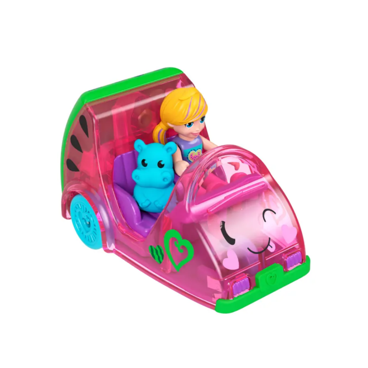 Polly Pocket Pollyville Single Vehicle with Mini Doll and Pet Watermelon