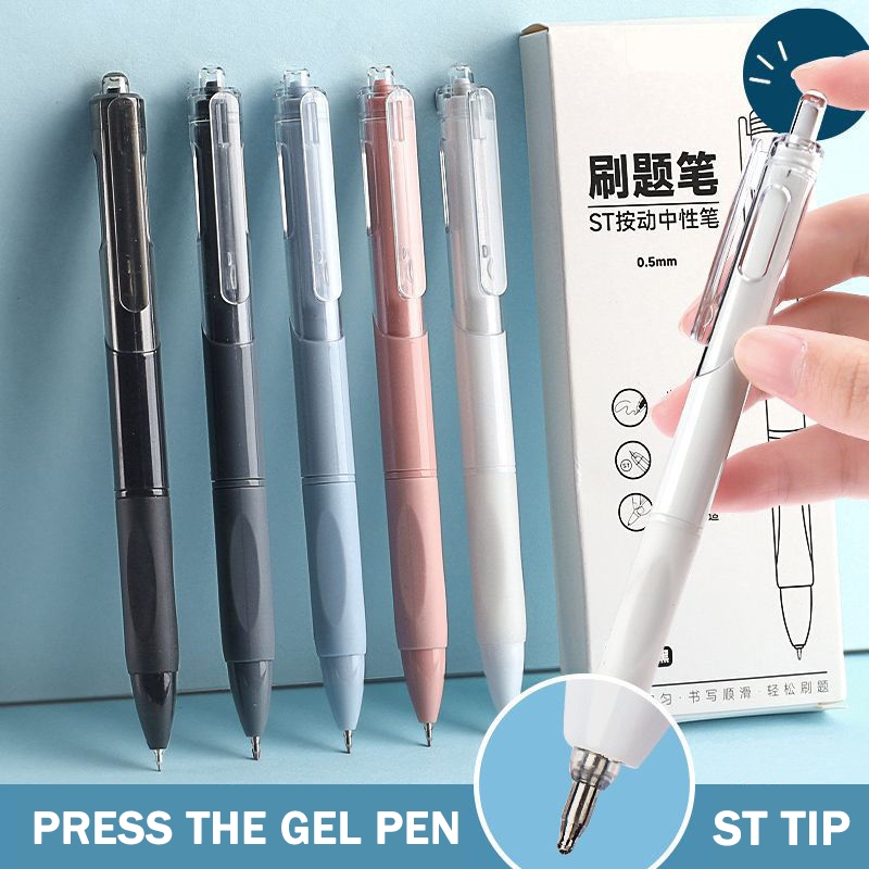 5PCS Gel Pen 0.5MM Black Ink Signature Pen Writing Ballpoint Pen ST ...
