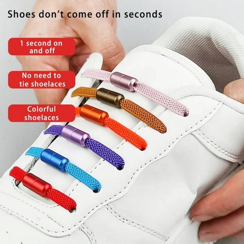 Elastic No Tie Shoe Laces Buckle Lock Stretch Tieless Shoelaces for ...